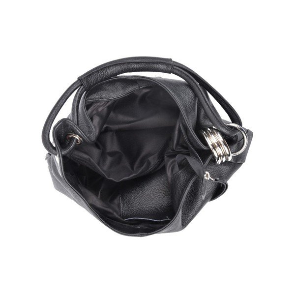 Čierna kožená kabelka Carla Ferreri Giuliya-image-1