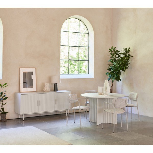 Svetlosivý okrúhly jedálenský stôl ø 110 cm Palma – Unique Furniture-image-1