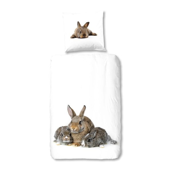Detské obliečky na jednolôžko z čistej bavlny Muller Textiels Rabbit, 135 × 200 cm