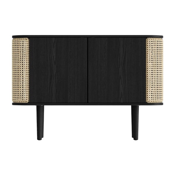 Nízka komoda v dekore duba v čierno-prírodnej farbe 109x75 cm Treasures – UMAGE-image-3