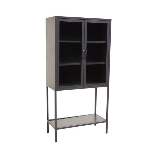 Sivá oceľová vitrína 75x150x35 cm Acier – Premier Housewares