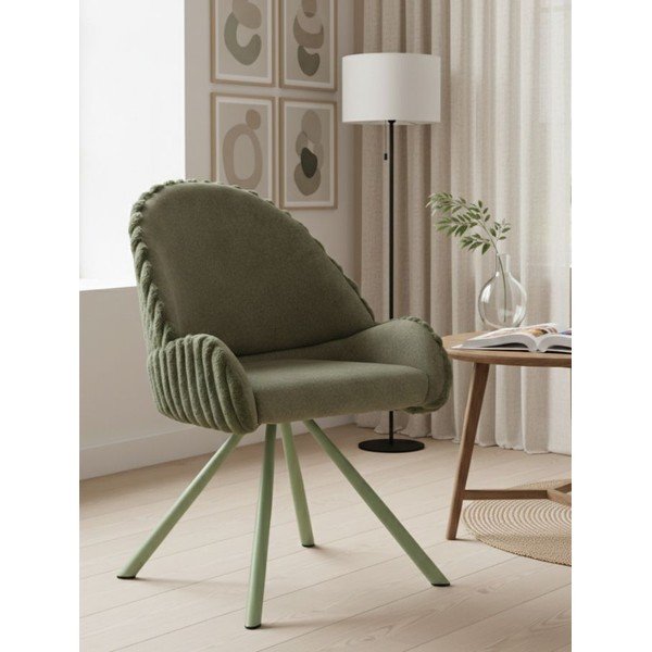 Zelená čalúnená jedálenské kreslá v súprave 2 ks s podrúčkami Stockholm – Mauro Ferretti-image-1