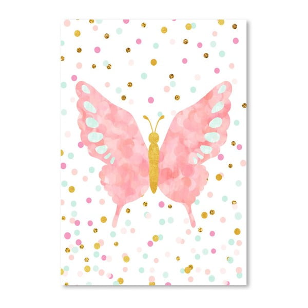 Plagát Americanflat Butterfly Blush, 30 x 42 cm