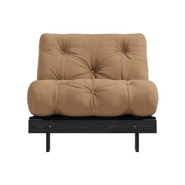 Rozkladacie kreslo s hnedým poťahom Karup Design Roots Black/Mocca-image-1