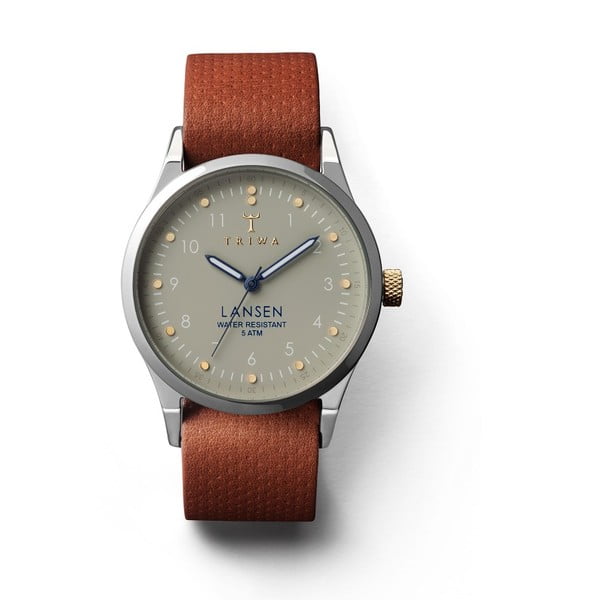 Unisex hodinky s hnedým koženým remienkom Triwa Dawn Lansen