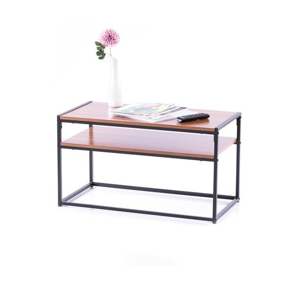 Hnedý konferenčný stolík s doskou v dekore orechového dreva 40x80 cm Pjan – Homede-image-3