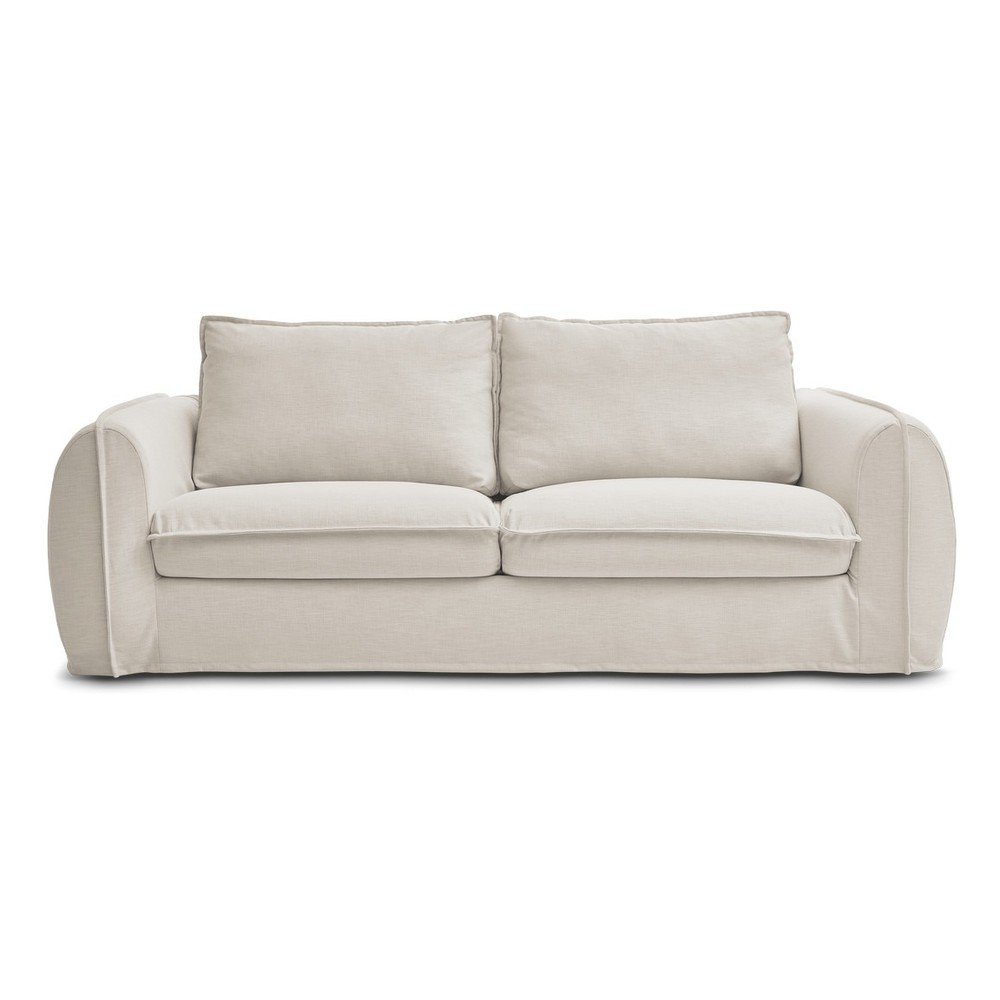 E-shop Béžová pohovka na každodenné spanie/rozkladacia 216 cm Archimede – Bobochic Paris