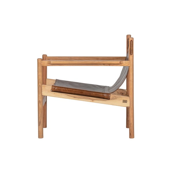 Hnedé kreslo z byvolej kože BePureHome Chill-image-2