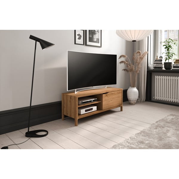 TV stolík z dubového dreva v prírodnej farbe 111x48 cm Twig – The Beds-image-3