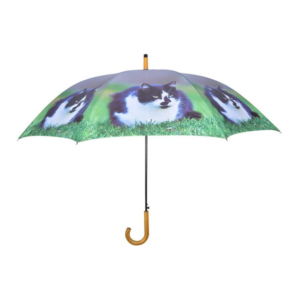 Tmavomodrý dáždnik s mačkami Esschert Design, ⌀ 120 cm