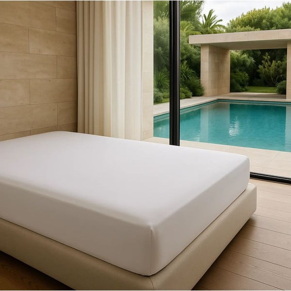 Biela napínacia plachta z bavlny Renforcé 200x140 cm Ranforce – Mila Home Luxury-image-3