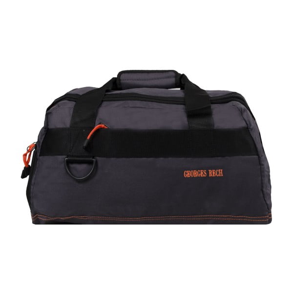 Sivá cestovná taška s oranžovými detailmi Unanyme Georges Rech, 34 l
