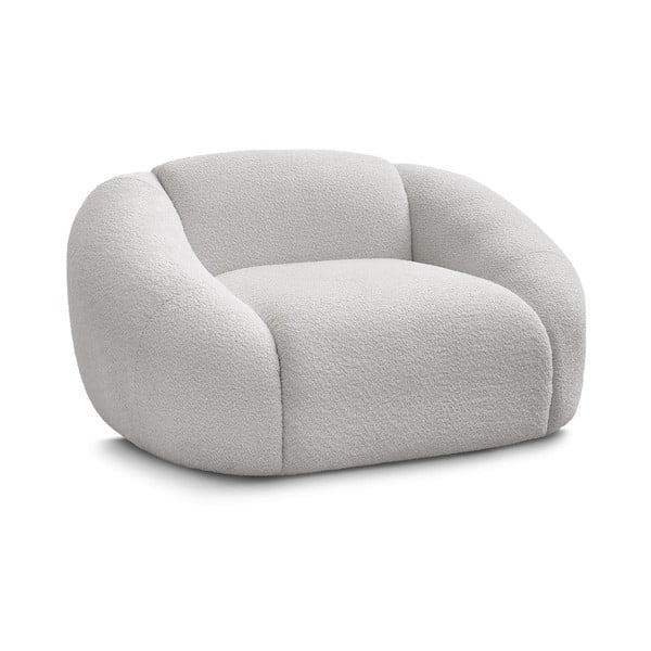 Svetlosivé kreslo z textílie bouclé Tina – Bobochic Paris
