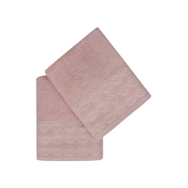 Sada 2 ružových bavlnených uterákov v odtieni dusty rose Provence, 90 × 50 cm-image-2