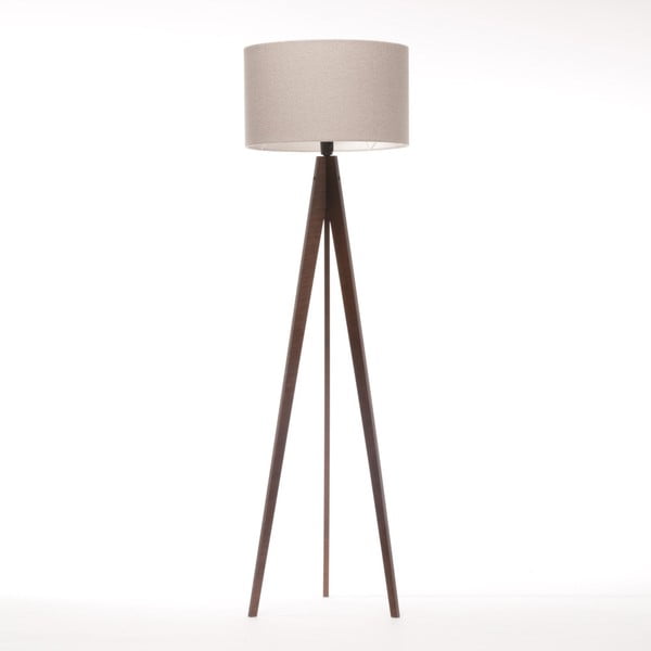 Krémová stojacia lampa 4room Artist, hnedá lakovaná breza, 150 cm