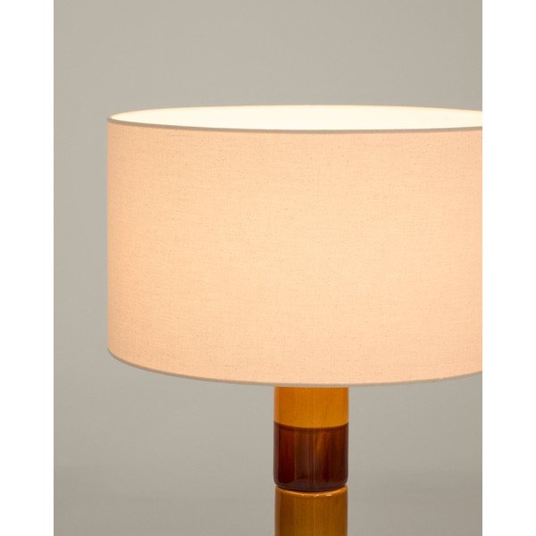 Stojacia lampa s textilným tienidlom (výška  146 cm) Mavran – Kave Home-image-3