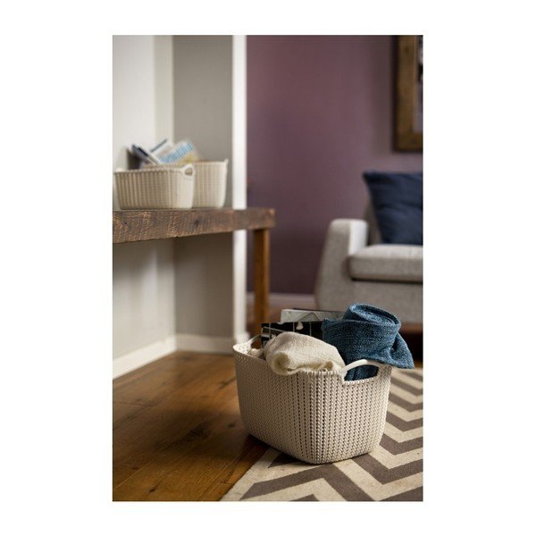 Krémový úložný kôš Curver Large-image-1