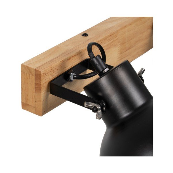 Nástenné svietidlo v čiernej a prírodnej farbe – Ixia-image-1