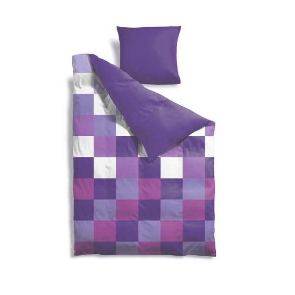 Predĺžené obliečky Purple Pixel, 140x220 cm