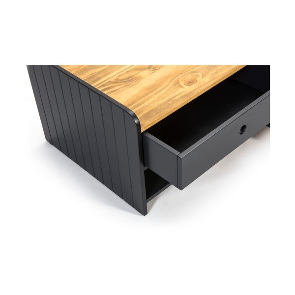 Sivý konferenčný stolík s doskou z borovicového dreva Marckeric Monte-image-3