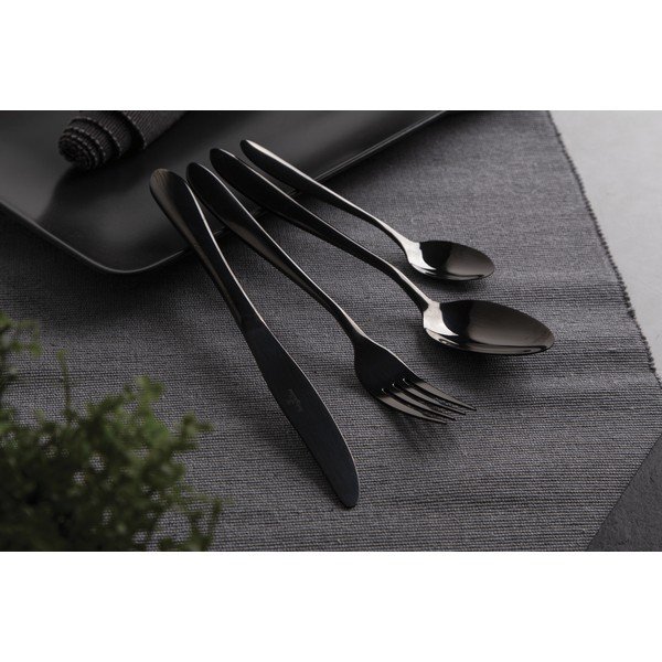 Čierny antikoro príbor 24 ks Black Mirror Collection - BerlingerHaus-image-1