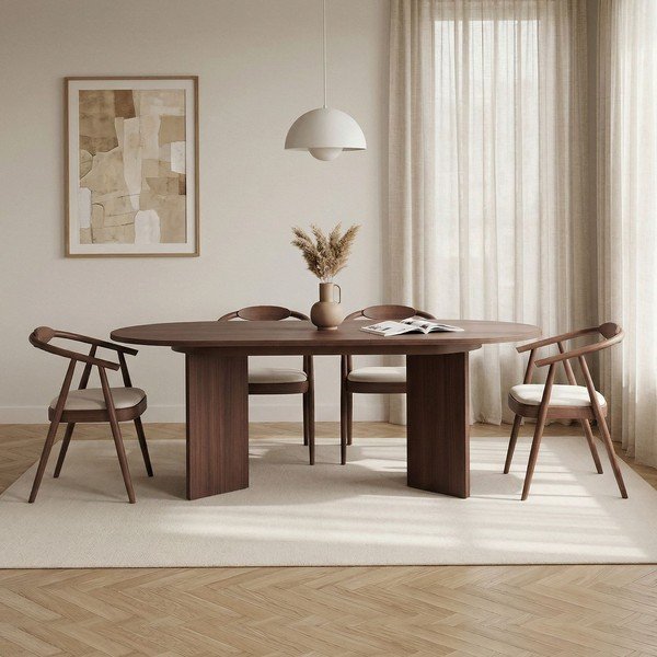 Rozkladací jedálenský stôl s prídavnou doskou v dekore orecha 90x160 cm Sorell – Kalune Design-image-3