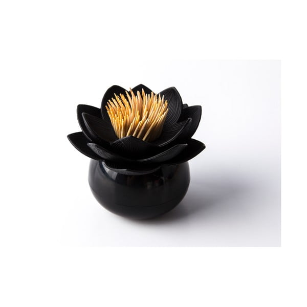 Stoján na špáradlá QUALY Lotus Toothpick, čierny-čierny