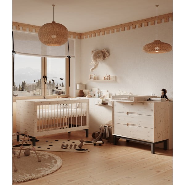 Biela nízka detská komoda z borovicového dreva 100x91 cm Country – Pinio-image-1