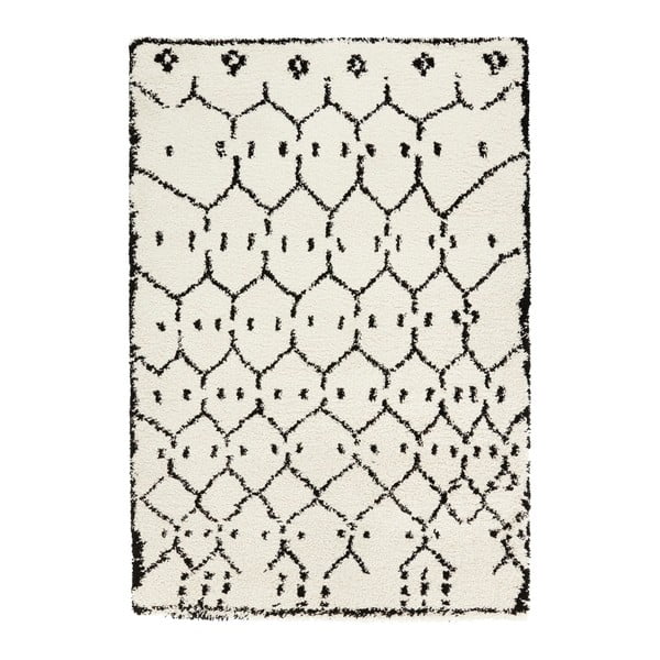 Bielo-čierny koberec Mint Rugs Allure Ronno White, 80 x 150 cm