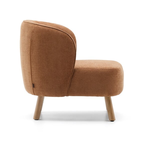 Ženilkové kreslo v terakotovej farbe Ulit – Kave Home-image-3