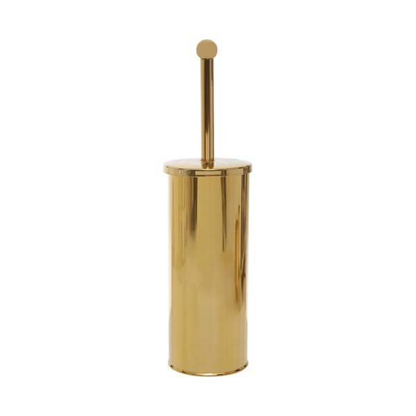 WC kefa z nehrdzavejúcej ocele v zlatej farbe Allegra – Premier Housewares