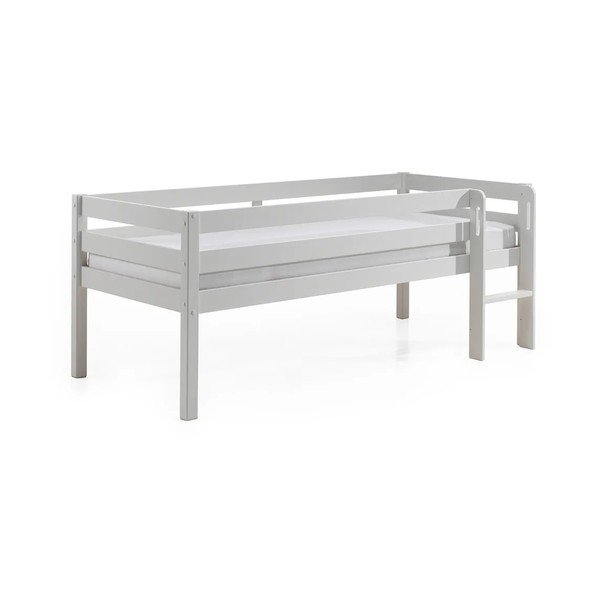 Biela detská vyvýšená posteľ Vipack Pino, 90 x 200 cm