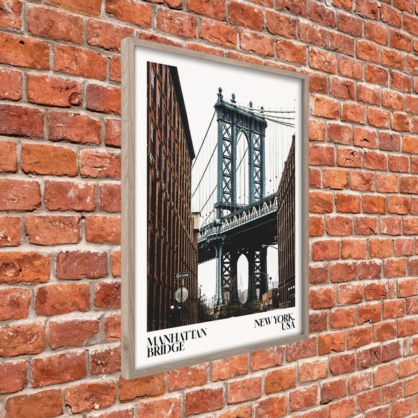 Tlačený obraz s rámom 50x70 cm NY Bridge – Styler-image-3