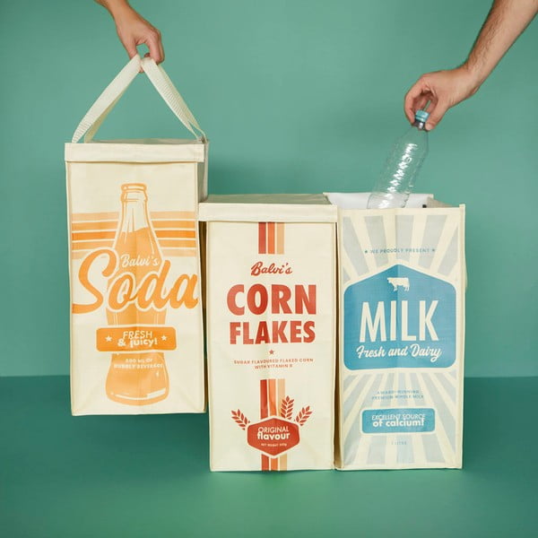 Plastové odpadkové koše v súprave 3 ks na triedený odpad 28 l Retro – Balvi-image-1