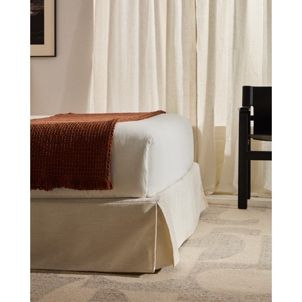 Biela čalúnená dvojlôžková posteľ 180x200 cm Jaira – Kave Home-image-2