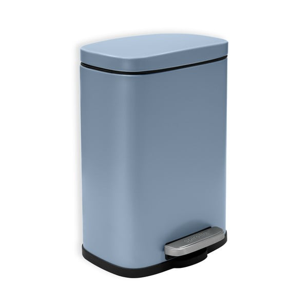 Svetlomodrý nášľapný oceľový odpadkový kôš 5 l Akira – Spirella