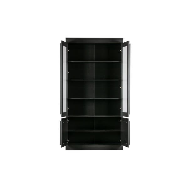 Čierna vitrína z borovicového dreva 110x215x44 cm Organize – WOOOD-image-4