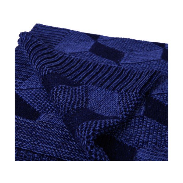 Tmavomodrá bavlnená deka Clen, 130 × 170 cm-image-1
