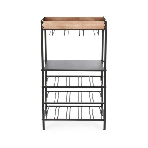 Čierna kovová vinotéka počet fliaš 15, 48,5x84,5x34 cm Isaac – Yes Everyday-image-3