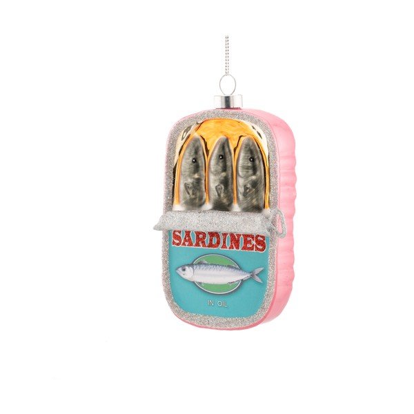 Sklenená vianočná ozdoba 7 cm Can of Sardines – Sass & Belle