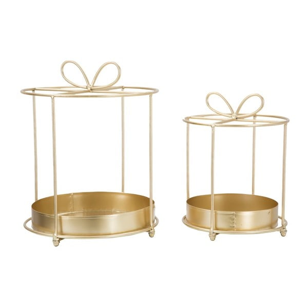 Sada 2 odkladacích stolíkov v zlatej farbe Mauro Ferretti Gift Glam