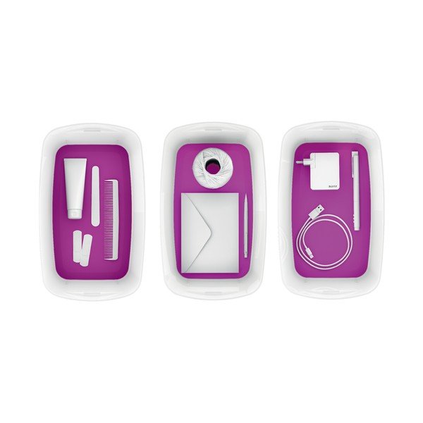 Bielo-fialová úložná škatuľa s vekom Leitz Office, objem 5 l-image-2