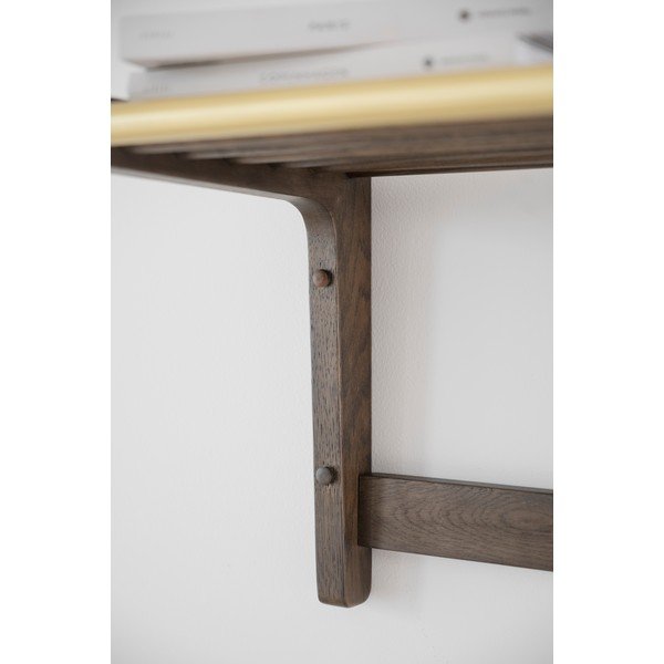 Tmavo hnedý nástenný vešiak z dubového dreva Inverness - Rowico-image-4