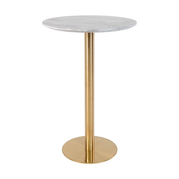 Okrúhly barový stôl s doskou v dekore mramoru ø 70 cm Bolzano – House Nordic