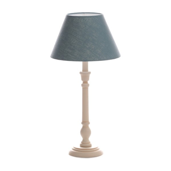 Modrá stolová lampa Laura, breza, Ø 25 cm