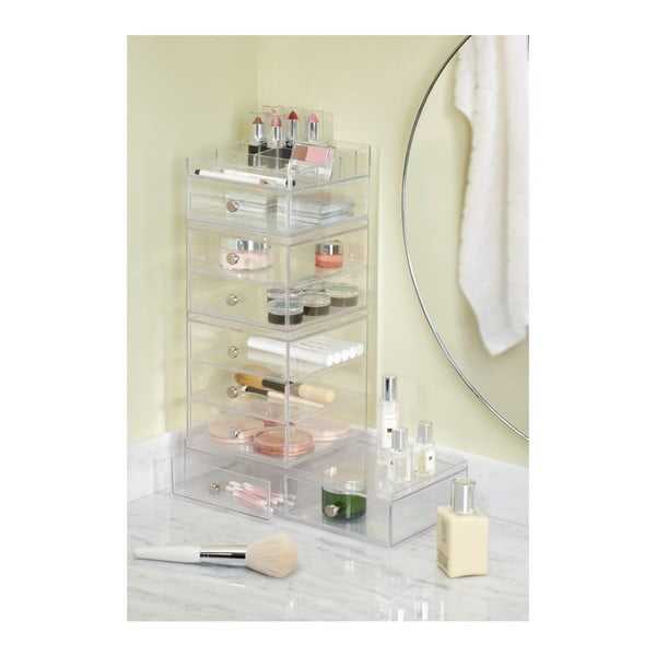 Transparentný organizér 3 zásuvkami iDesign Drawers, výška 18 cm-image-3