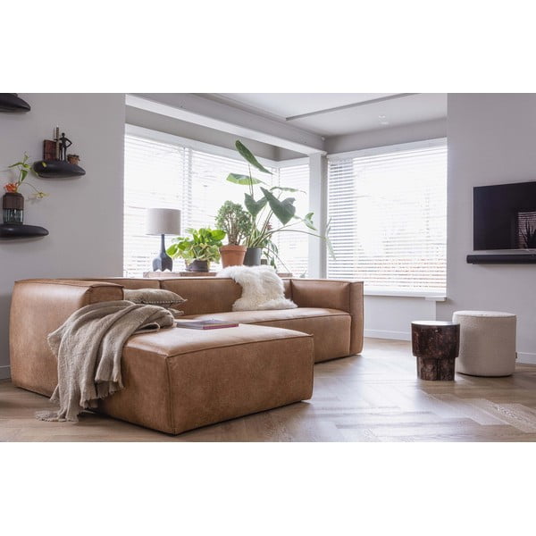 Béžový puf WOOOD Sara, ø 46 cm-image-1