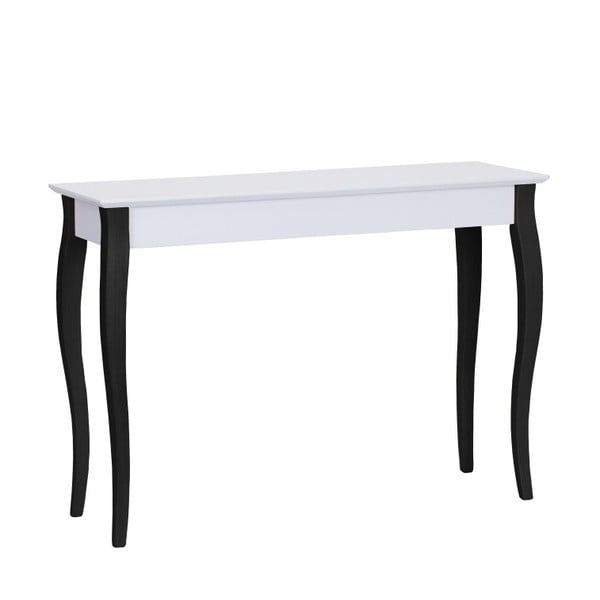 Biely konzolový stolík s čiernymi nohami Ragaba Lilo, šírka 105 cm