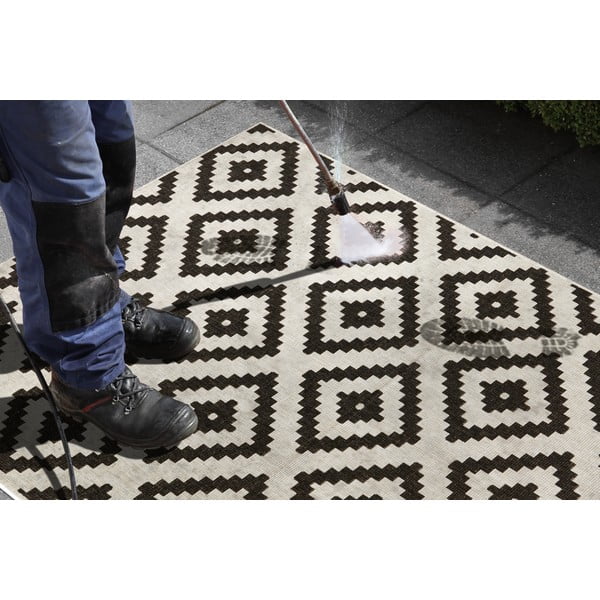 Čierno-krémový vonkajší koberec NORTHRUGS Malta, 120 x 170 cm-image-1