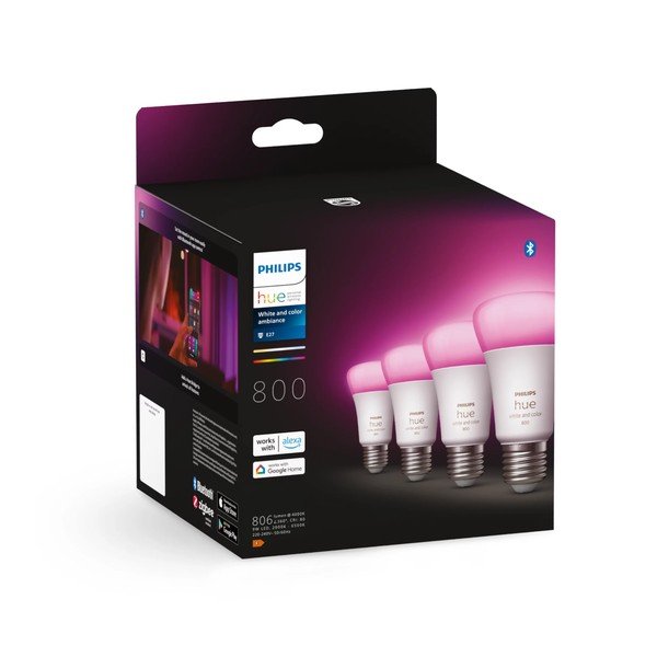 LED žiarovky v súprave 4 ks E27, 9 W White and color ambiance – Philips Hue-image-2